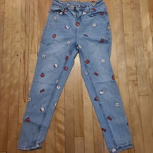 Hot Topic Sanrio Women's Size 5 Hello Kitty High Waist Denim Jeans Pants